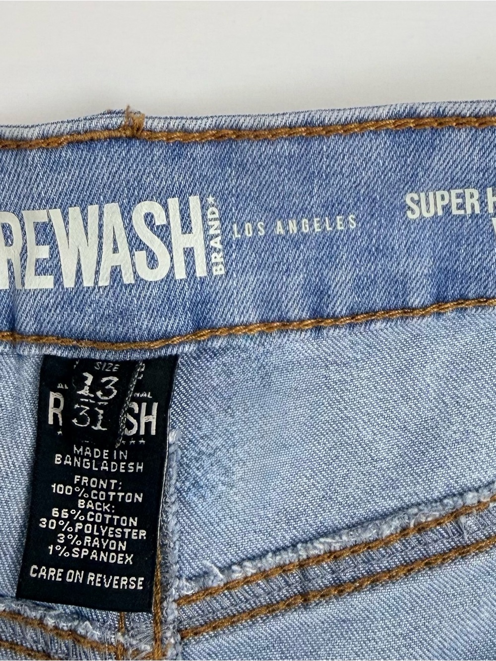 Rewash Light Blue Ripped Denim Cutoff Shorts - Picture 8 of 8